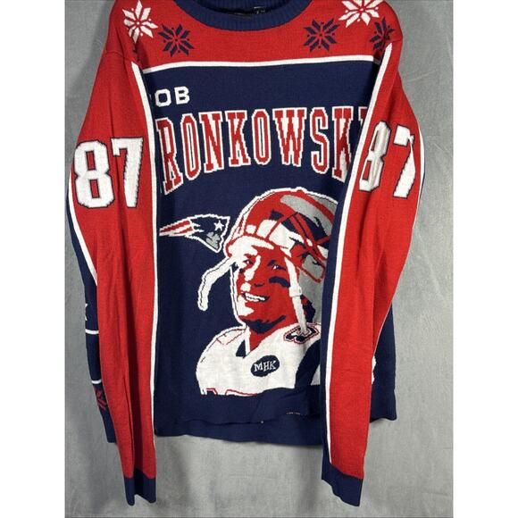 NFL New England Patriots Rob Gronkowski Ugly Christmas Sweater Mens 2XL - Picture 3 of 7